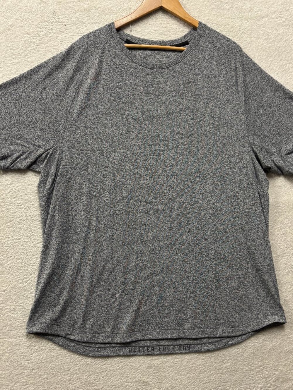Lululemon Zeroed In Shirt Mens XXL 2XL Grey Heather Better Each Day Gym Tee